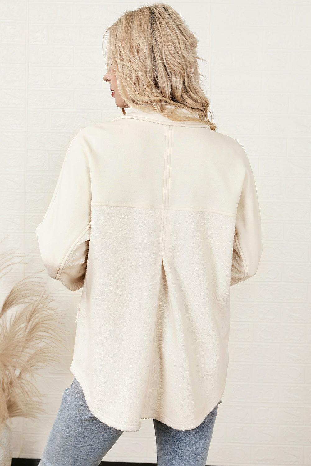 Collared Neck Button Down Jacket - Clothes For Her Online Store