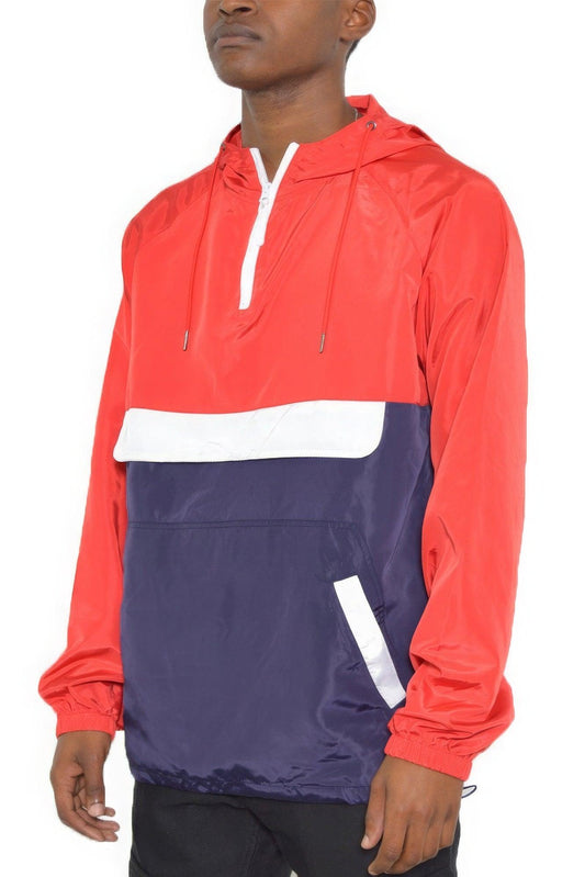 Color Block Anorak Jacket Pullover Windbreaker - Clothes For Her Online Store