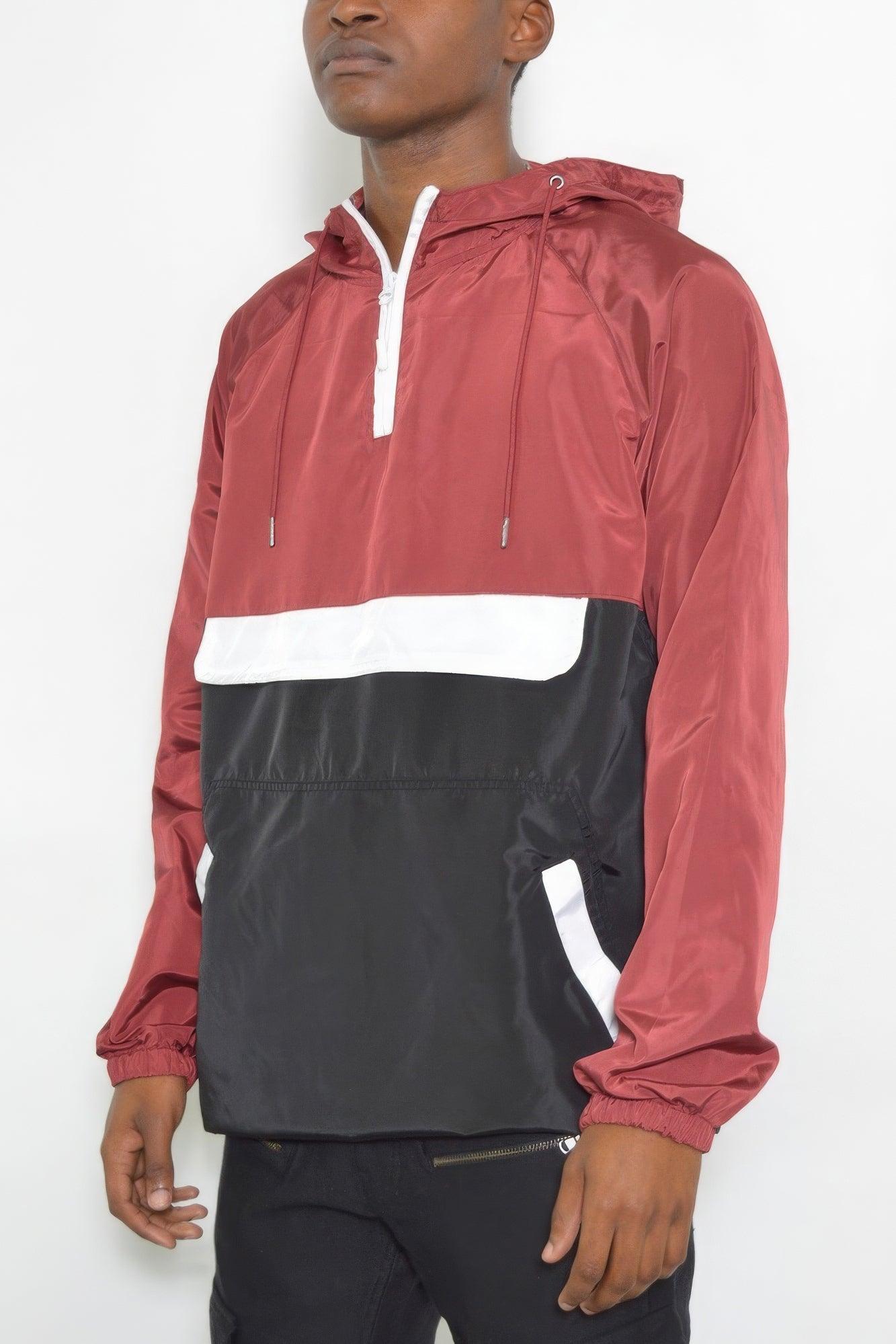 Color Block Anorak Jacket Pullover Windbreaker - Clothes For Her Online Store