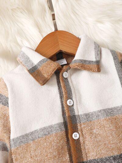 Color Block Button Up Top and Pants Set