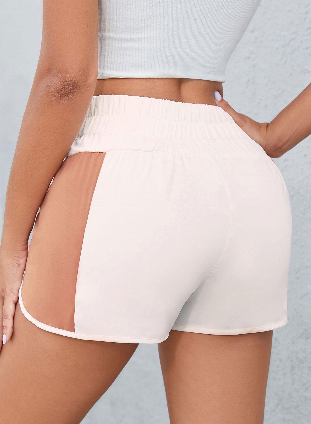 Color Block Wide Waistband Shorts - Clothes For Her Online Store