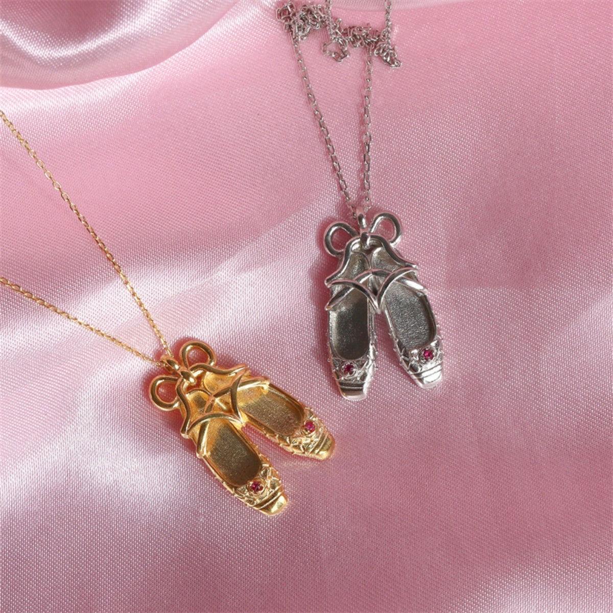 Copper Ballet Shoe Pendant Necklace - Clothes For Her Online Store