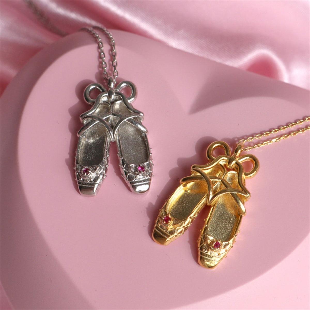 Copper Ballet Shoe Pendant Necklace - Clothes For Her Online Store