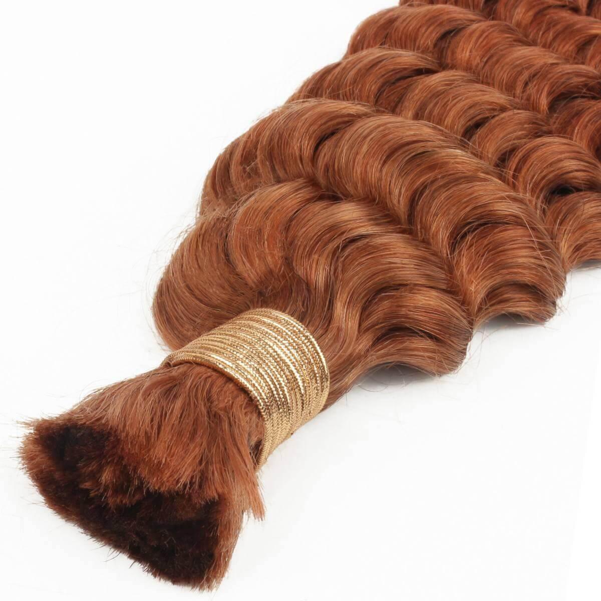 Copper Deep Wave Bulk Human Braiding Hair - Clothes For Her Online Store