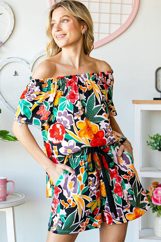 Cotton Bleu by Nu Label Floral Off-Shoulder Top - Clothes For Her Online Store