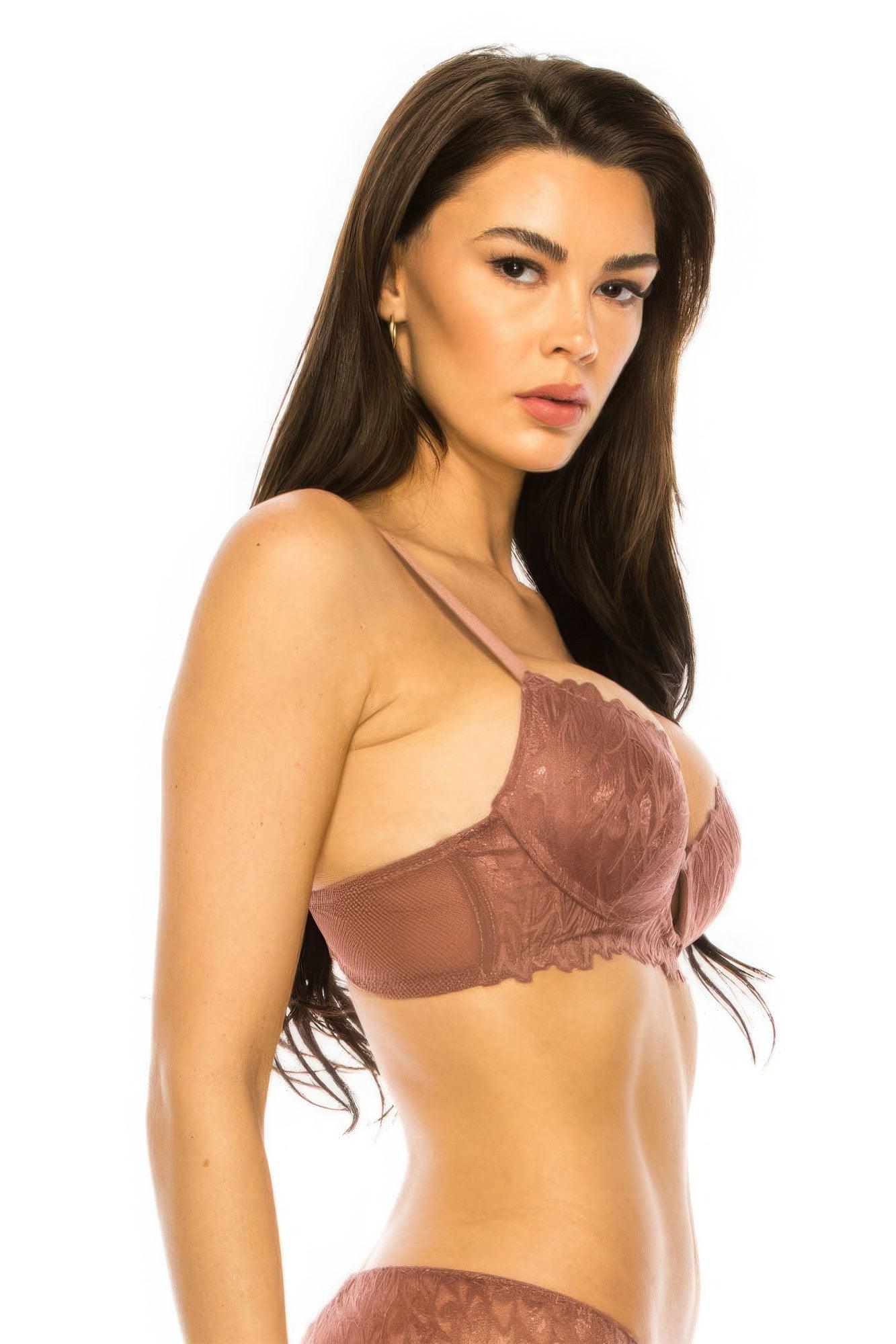 Coverage Lace Trim Bra - Clothes For Her Online Store
