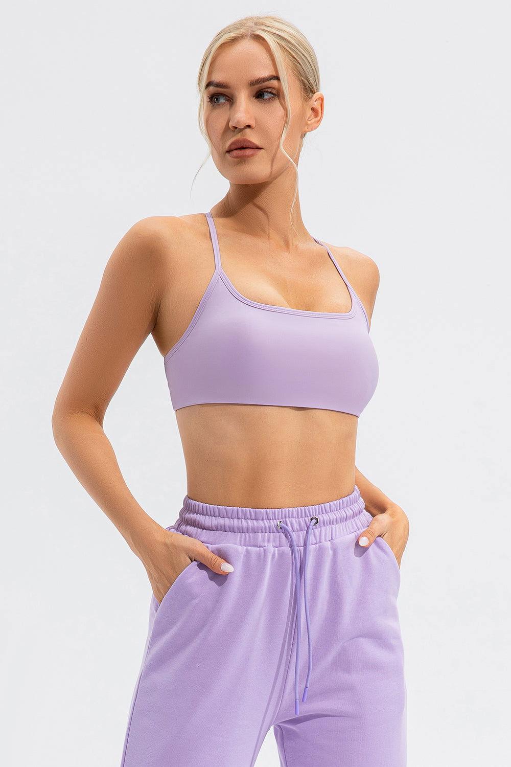 Crisscross Spaghetti Strap Active Cami - Clothes For Her Online Store