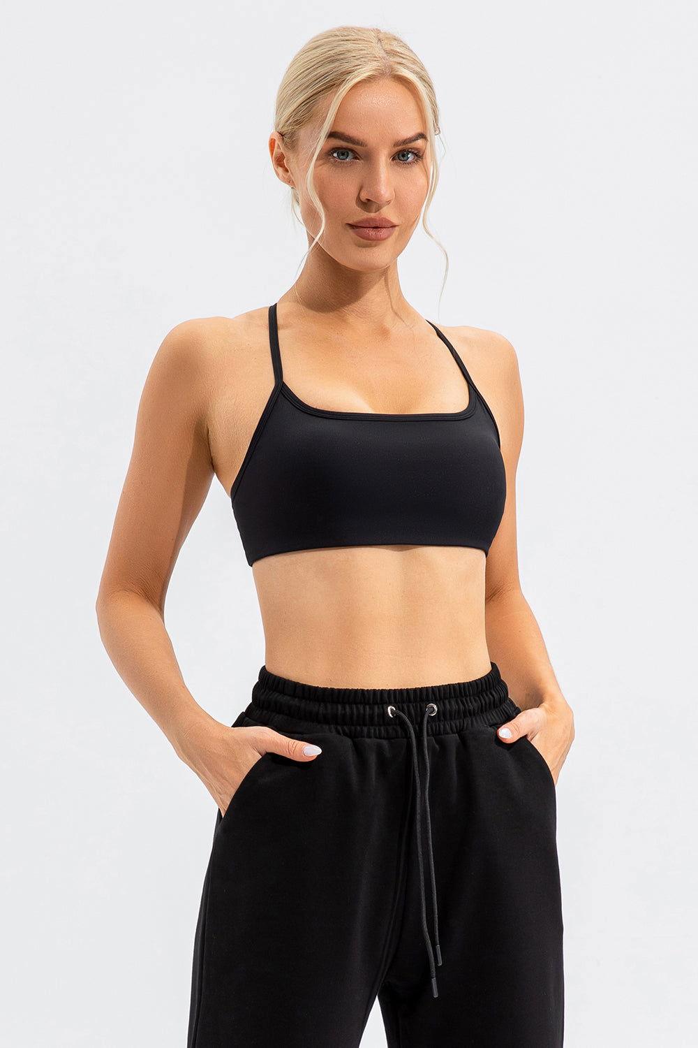 Crisscross Spaghetti Strap Active Cami - Clothes For Her Online Store