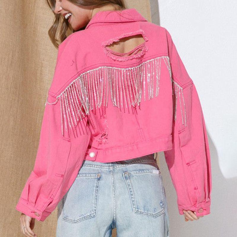 Cropped Collared Neck Dropped Shoulder Denim Jacket - Clothes For Her Online Store