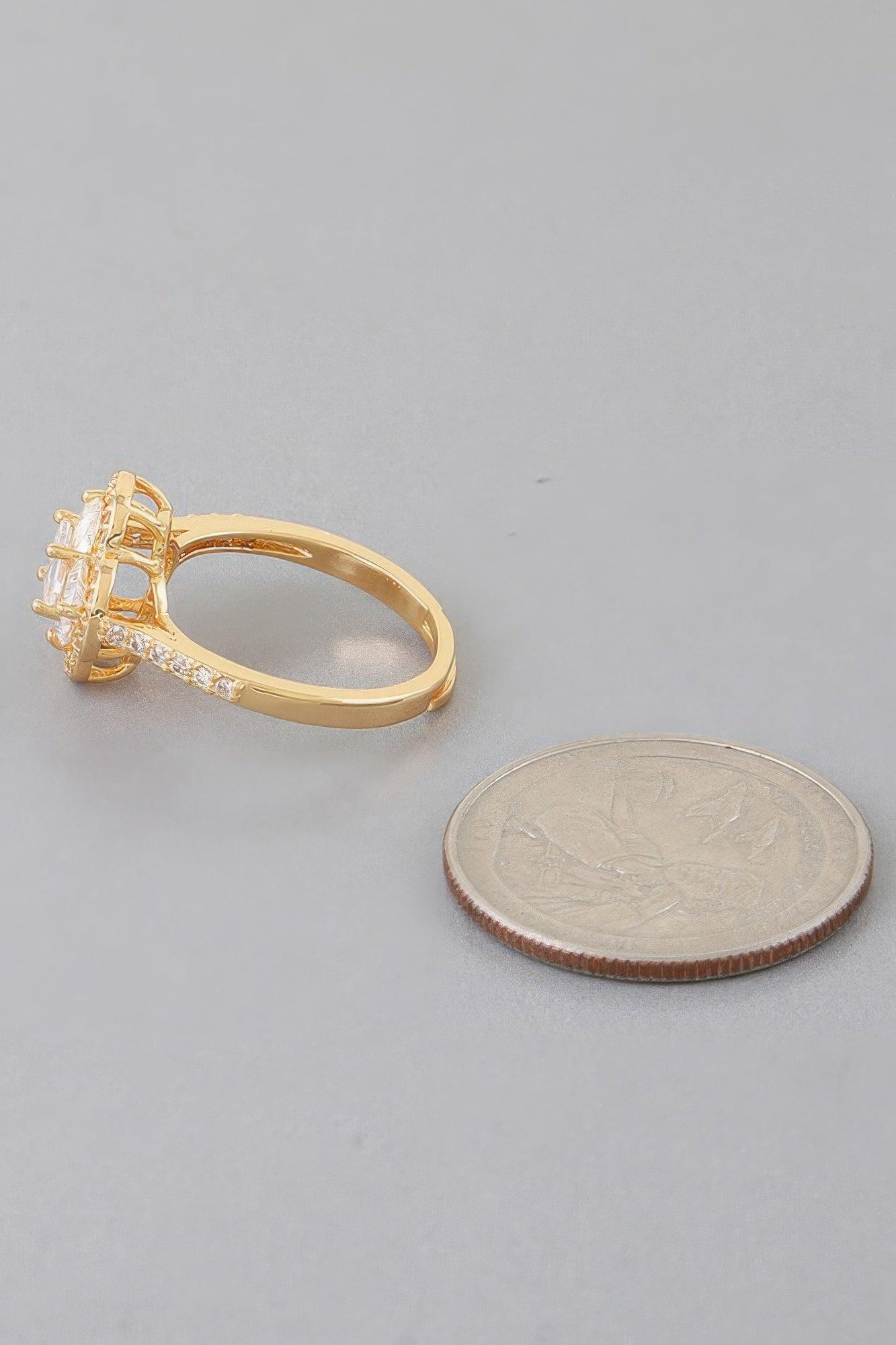 Cubic Jeweled Clover Ring - Clothes For Her Online Store