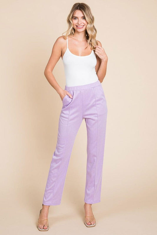 Culture Code Full Size Pin Tuck Detail Slim Pants - Clothes For Her Online Store