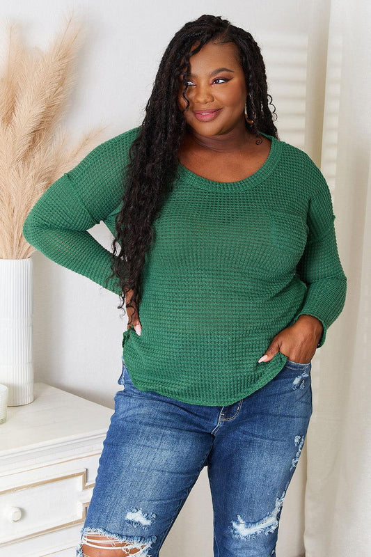 Culture Code Full Size Scoop Neck Patch Pocket Top - Clothes For Her Online Store