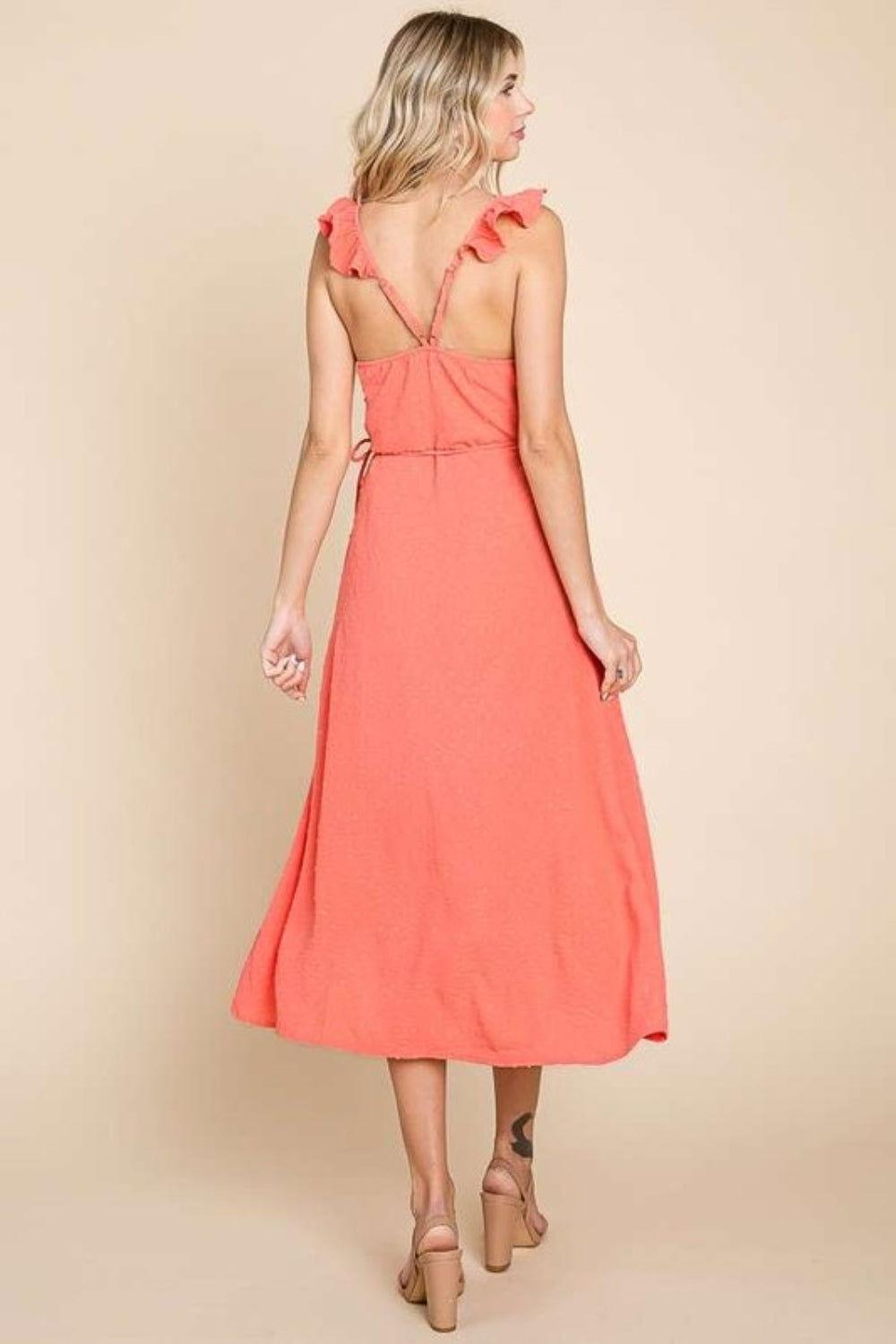 Culture Code Ruffle Detail Surplice Wrap Slip Dress - Clothes For Her Online Store
