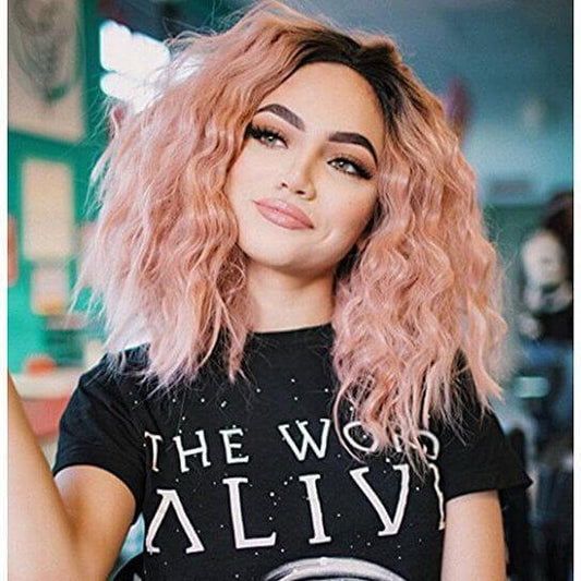 Curly Multi-Color Charming Full Wigs for Cosplay Girls Party or Daily Use Wig Cap Included - Clothes For Her Online Store