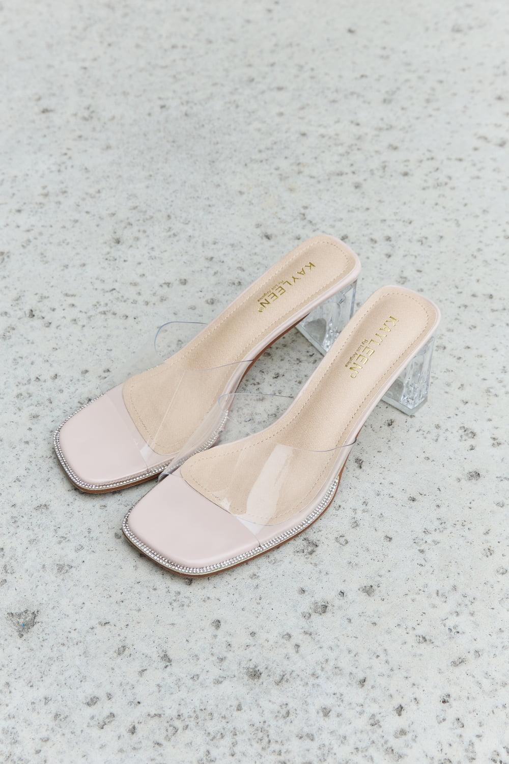 DDK Make Myself Clear Mule Block Heels - Clothes For Her Online Store