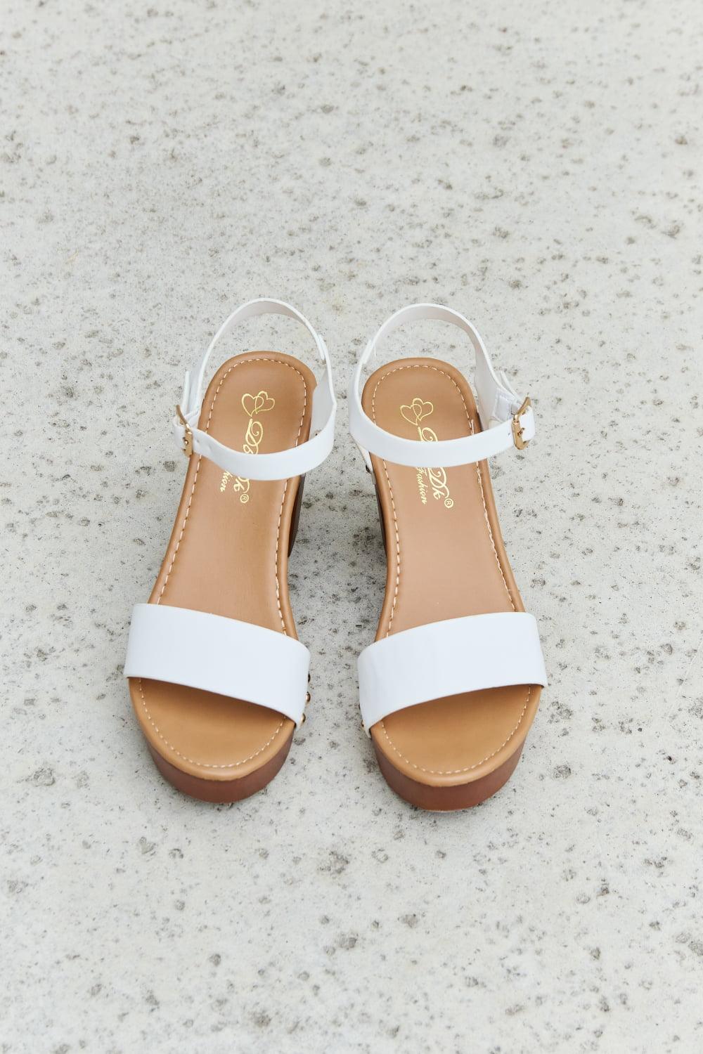 DDK Time After Time Wooden Platform Strap Heels - Clothes For Her Online Store