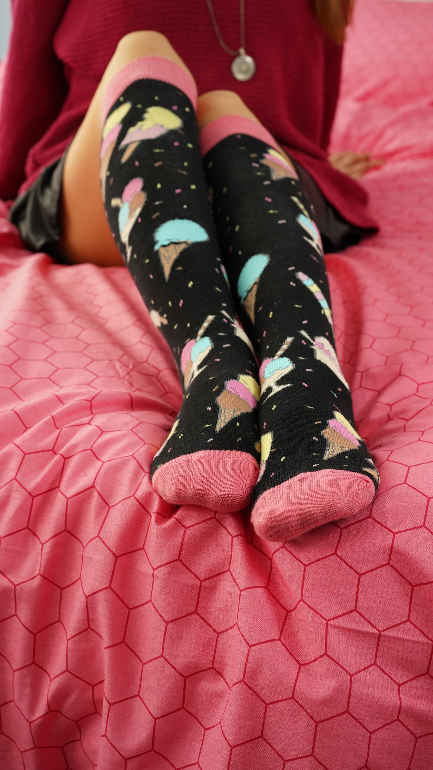 Women's Ice Cream Paradise Knee High Socks