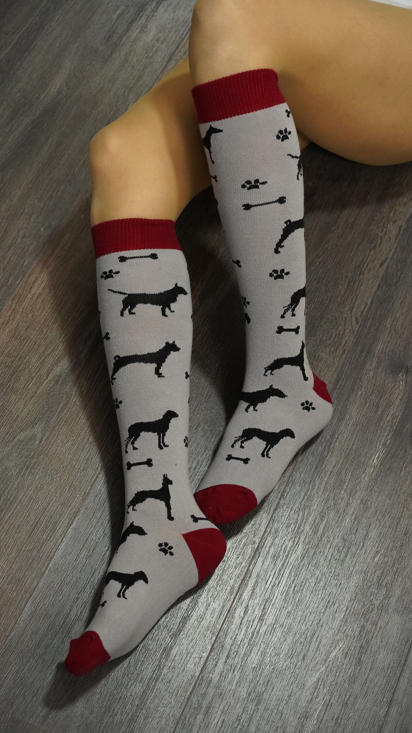 Women's Shadow Dog Knee High Socks