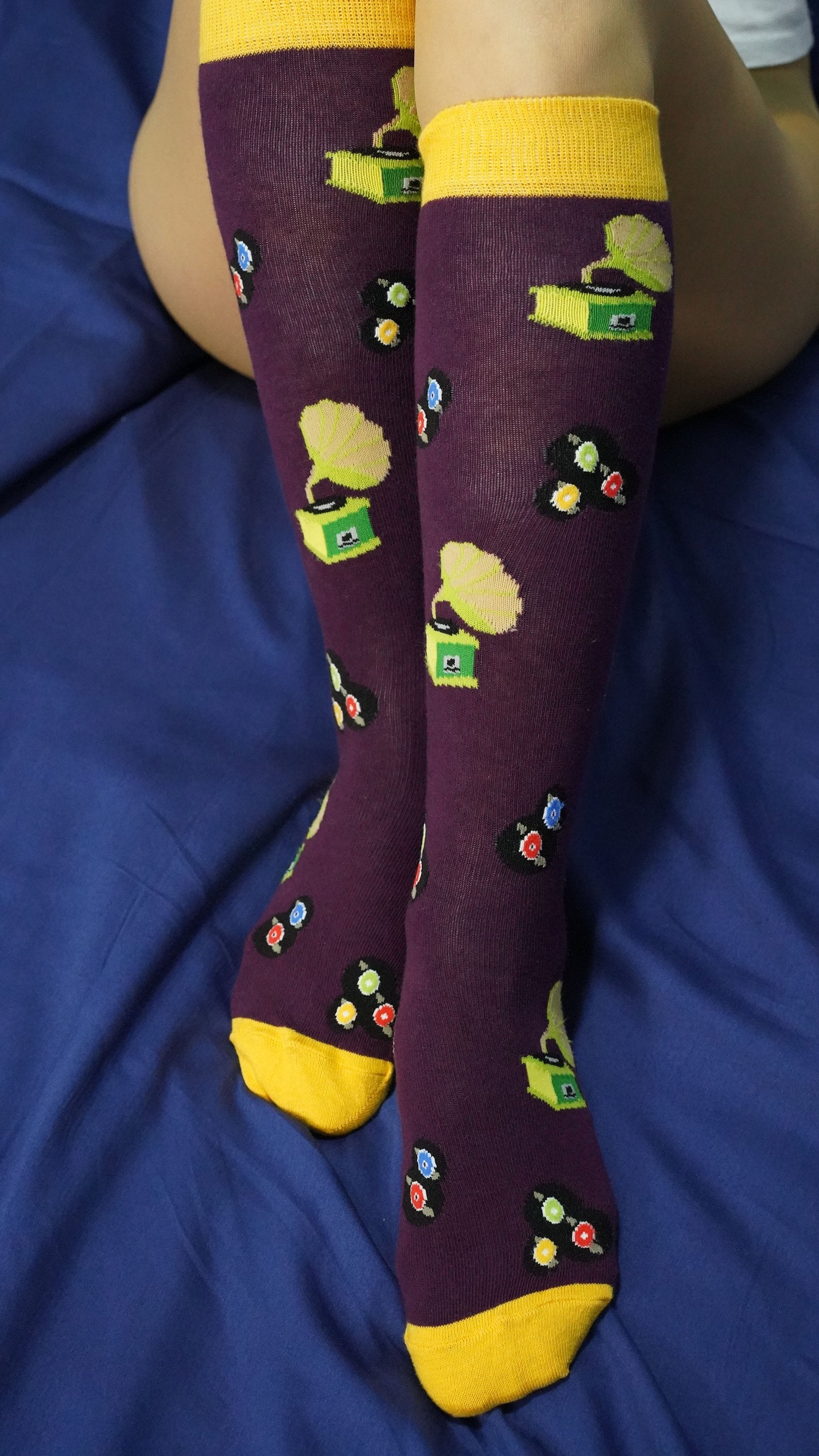 Women's Gramophone Knee High Socks