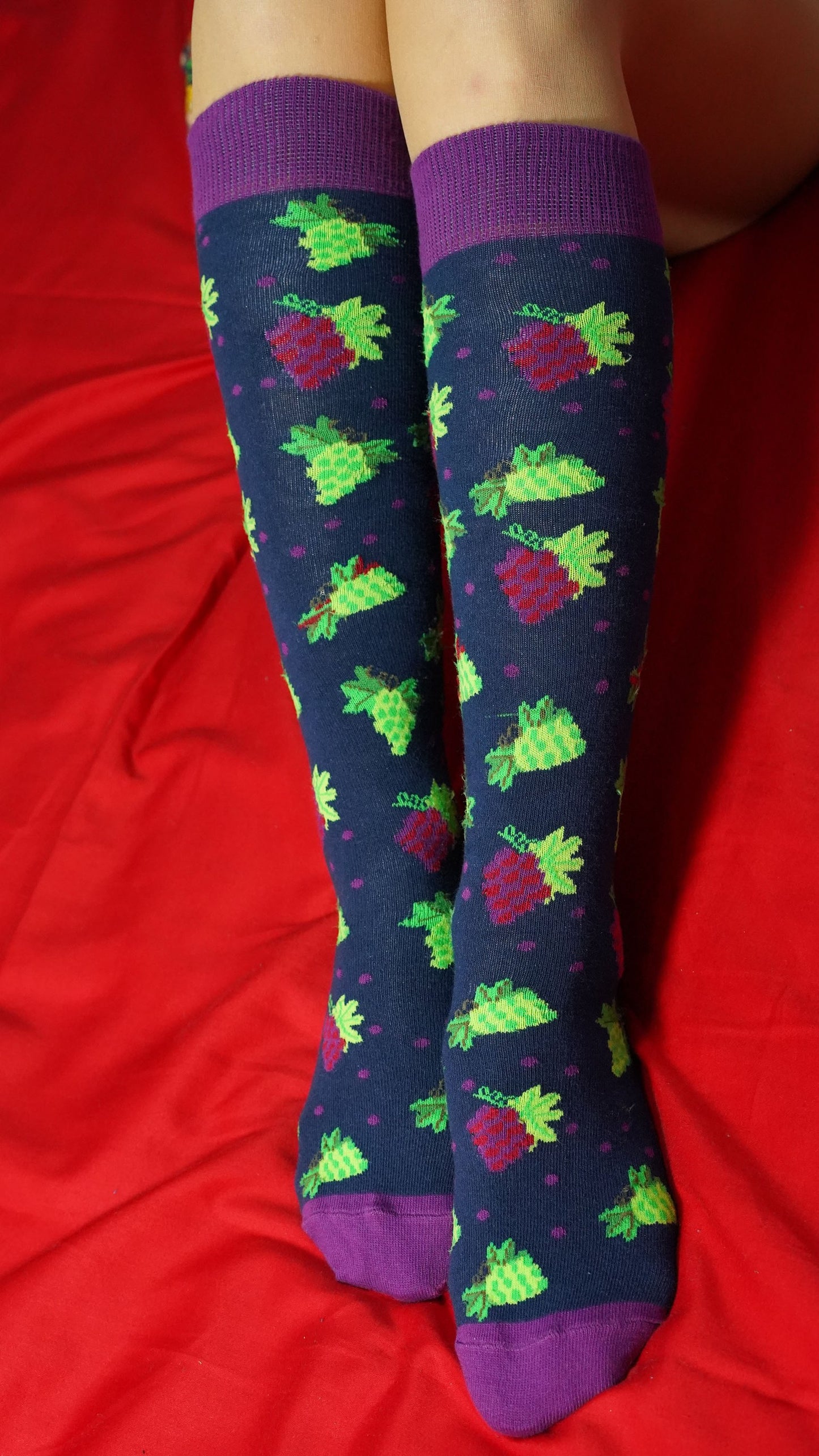 Women's Grape Knee High Socks