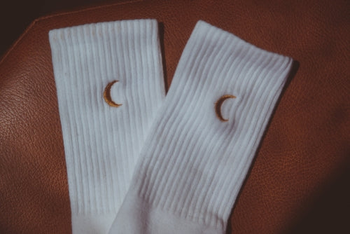 Moon Landing Embroidered Socks