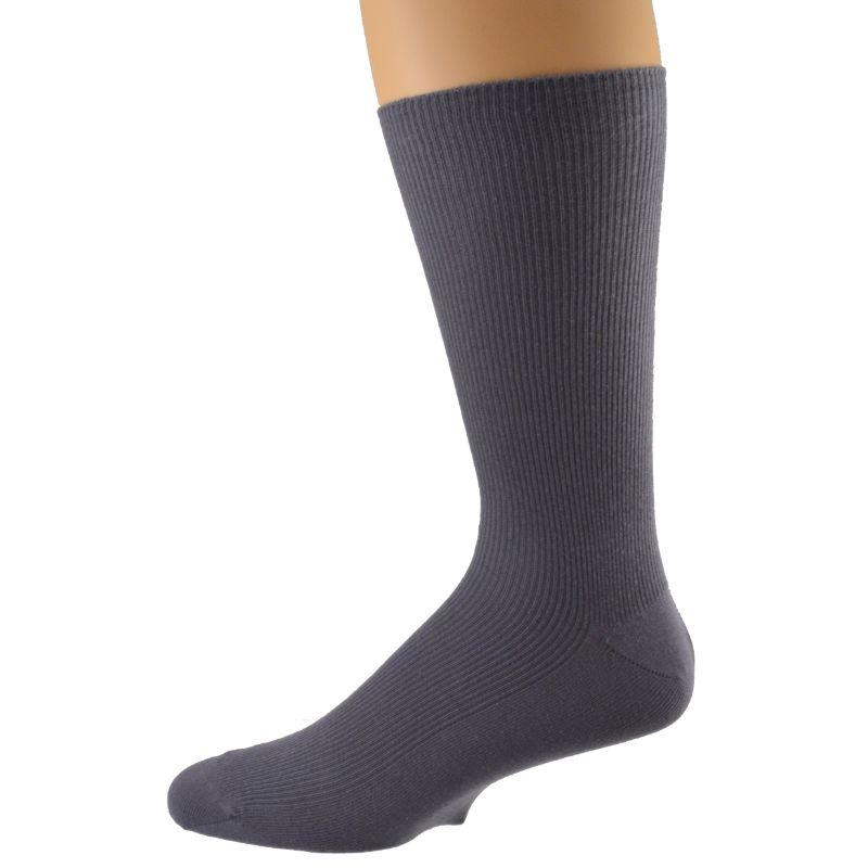 Diabetic True Rib Combed Cotton Crew Socks