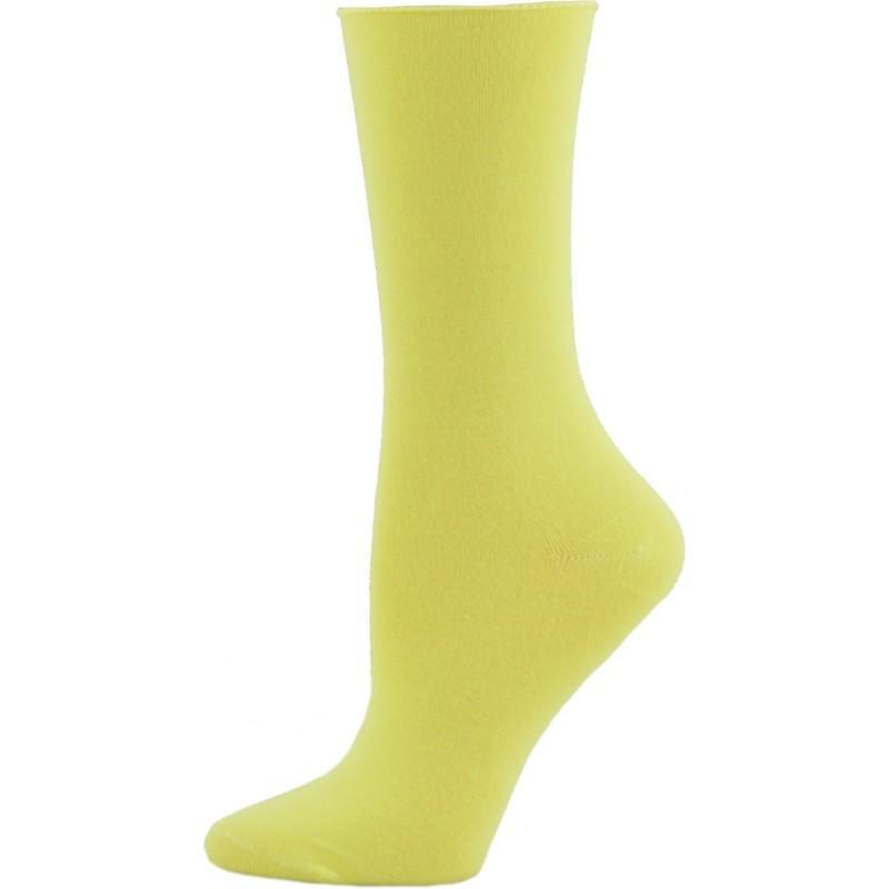 Rayon from Bamboo Roll Top Mid-Calf Crew Socks 3 Pair Pack