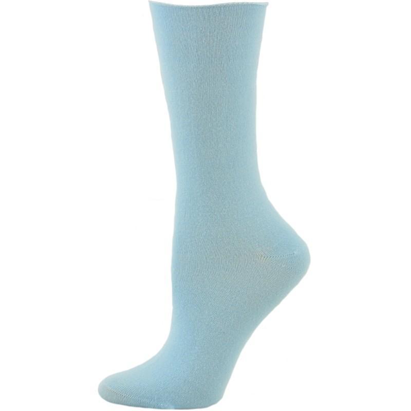 Rayon from Bamboo Roll Top Mid-Calf Crew Socks 3 Pair Pack