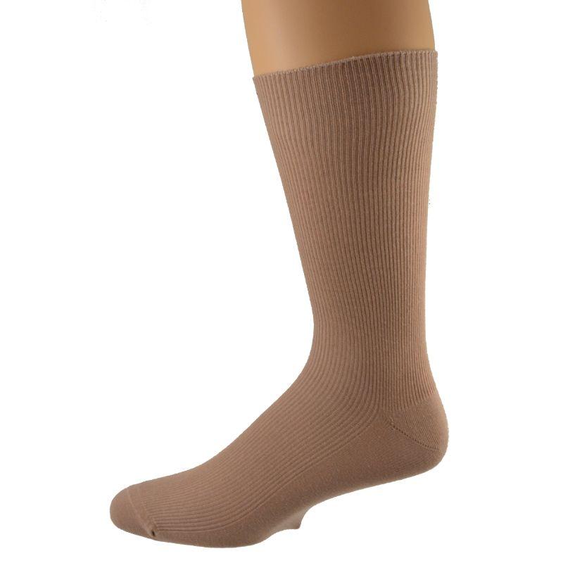 Diabetic True Rib Combed Cotton Crew Socks