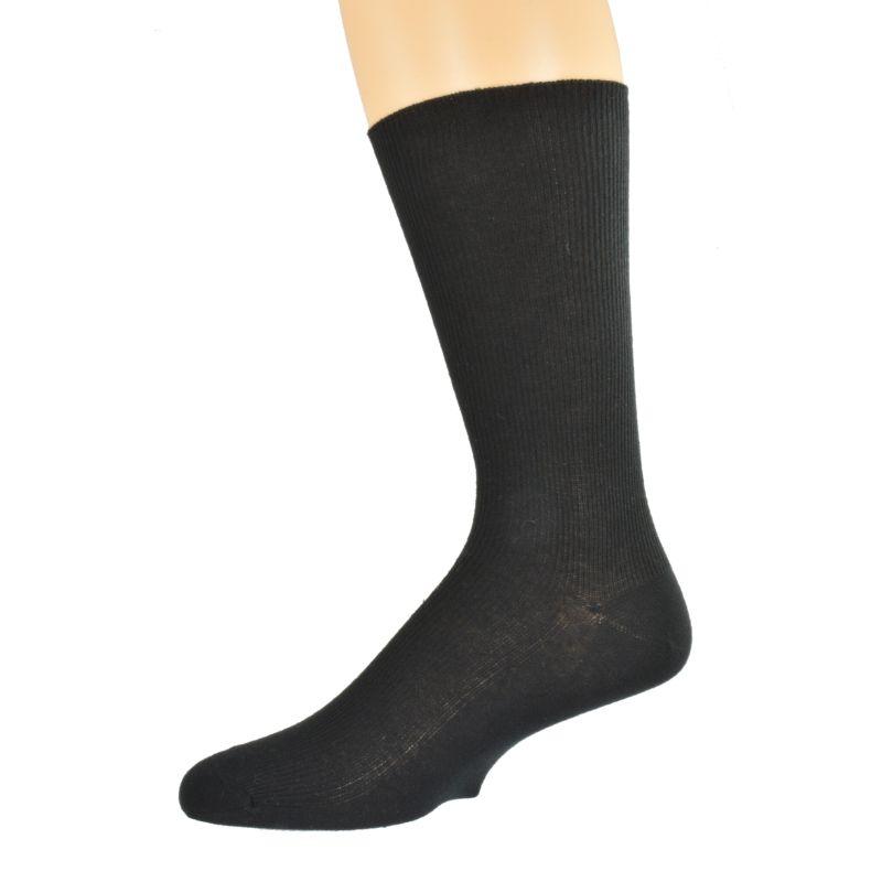 Diabetic True Rib Combed Cotton Crew Socks