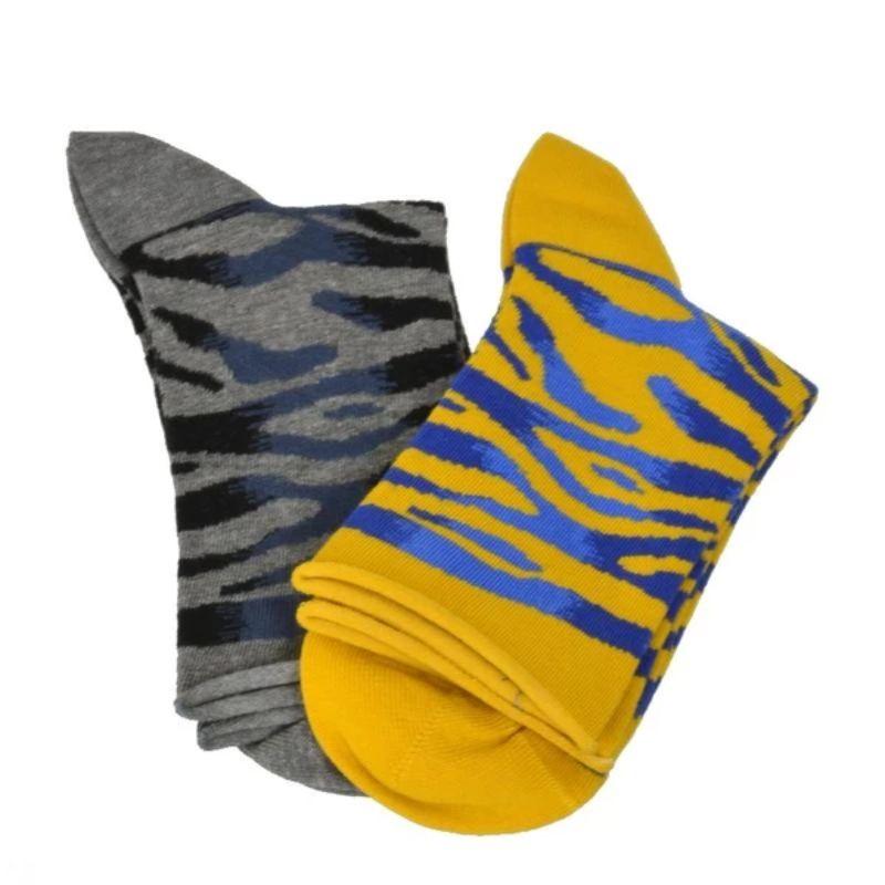 Sierra Socks Zebra Pattern Hi Anklet Casual Cotton Womens 2 Pair Socks