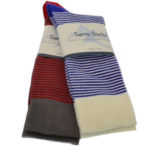 Cotton Fine Striped Crew Socks