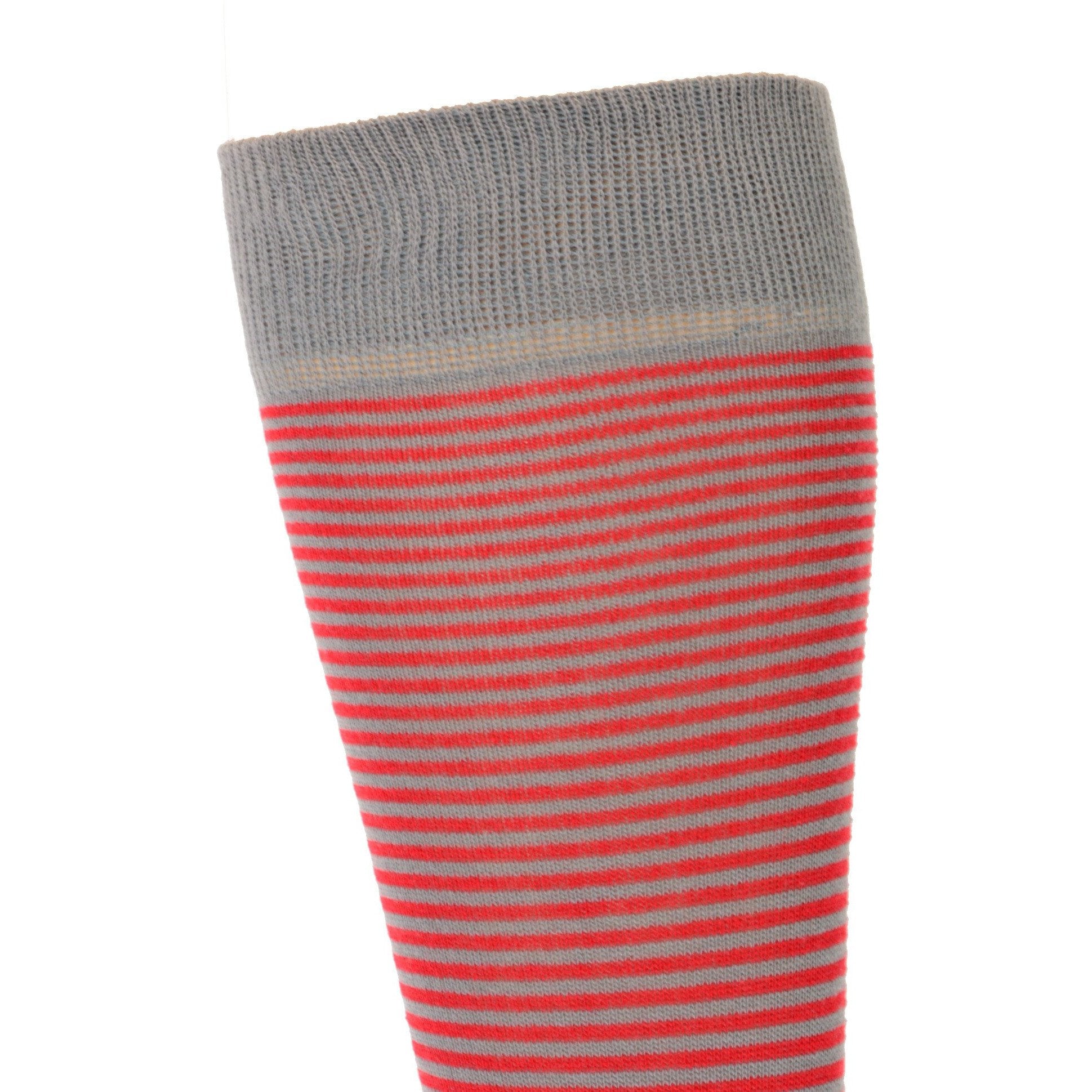 Cotton Fine Striped Crew Socks