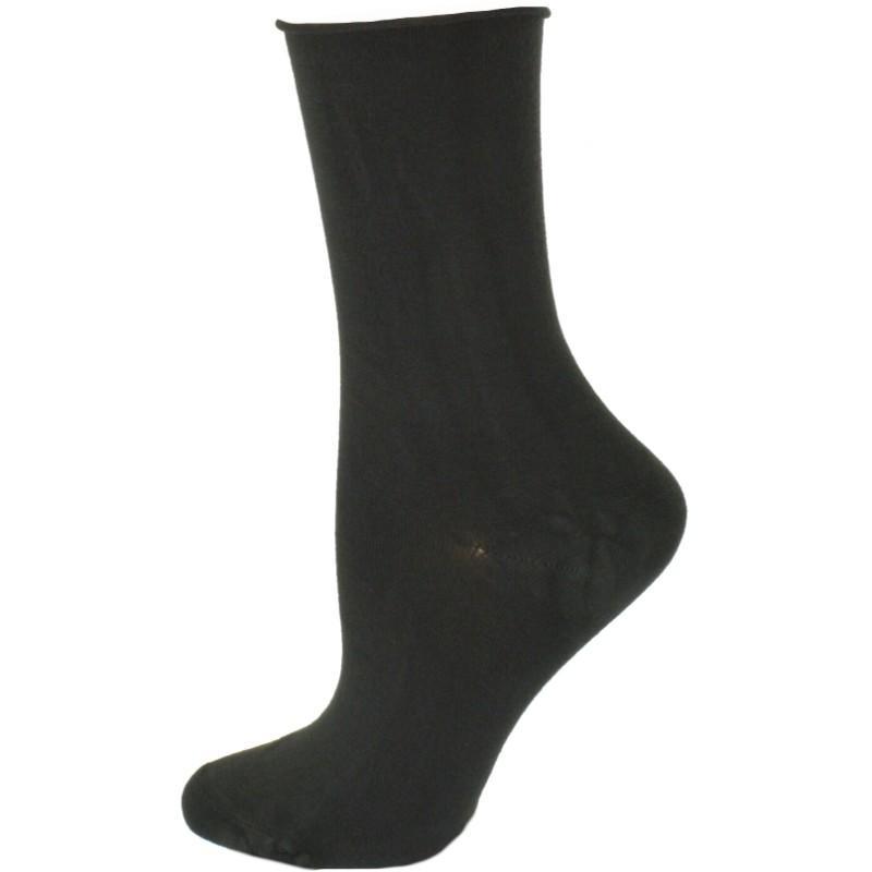 Rayon from Bamboo Roll Top Mid-Calf Crew Socks 3 Pair Pack