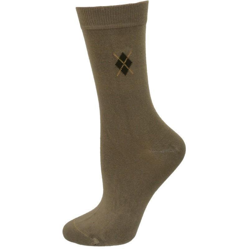 Women's Argyle Pattern Bamboo Crew Socks