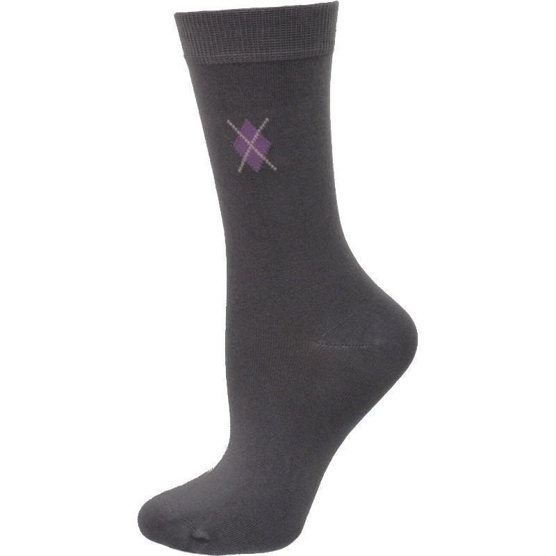 Women's Argyle Pattern Bamboo Crew Socks