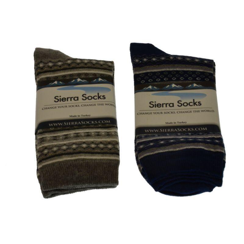 Flower pattern cotton crew (Mid-calf) socks 2-Pair Pack