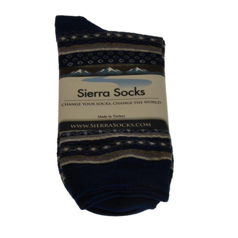 Flower pattern cotton crew (Mid-calf) socks 2-Pair Pack