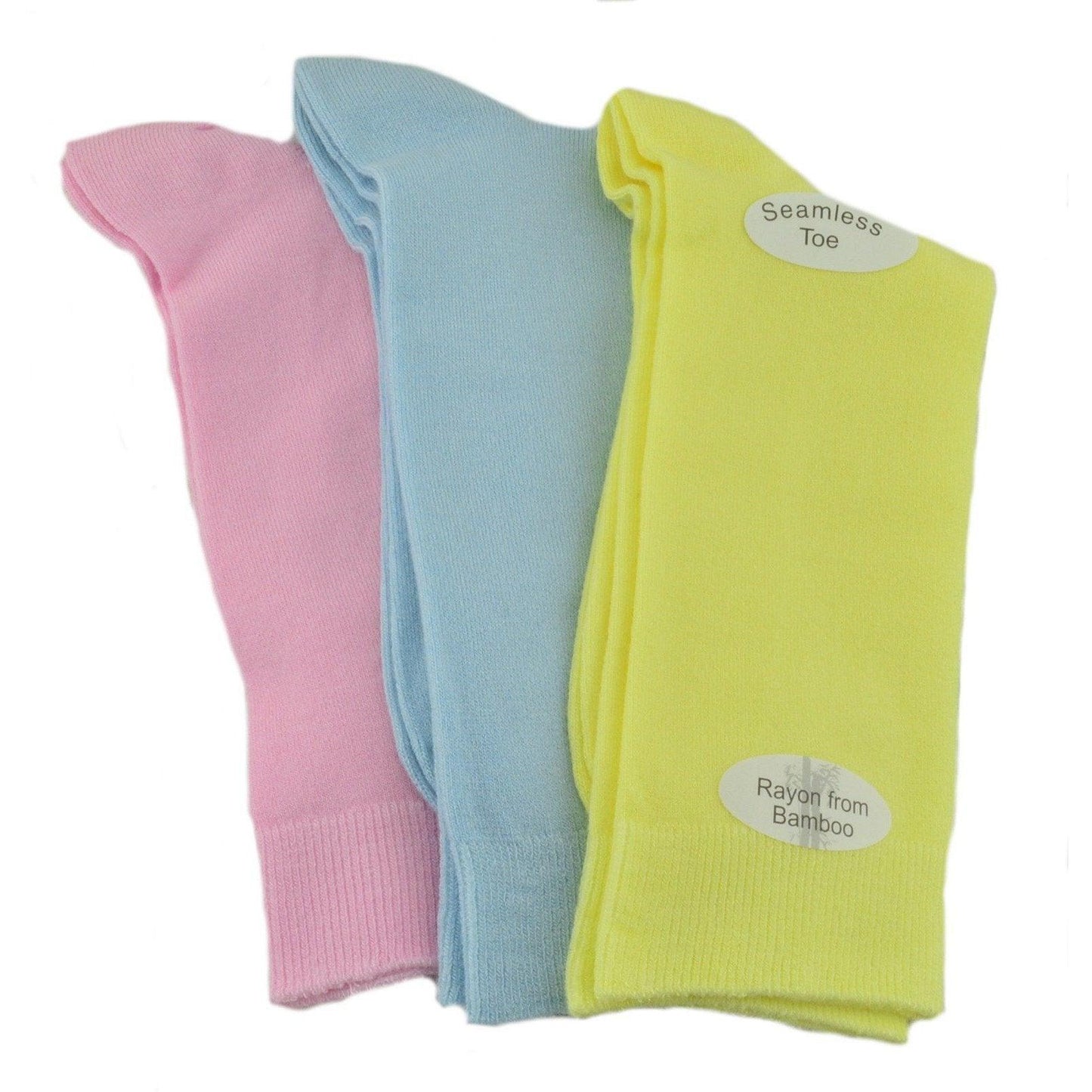 Women's Solid Color Bamboo Crew Socks - 3 Pairs