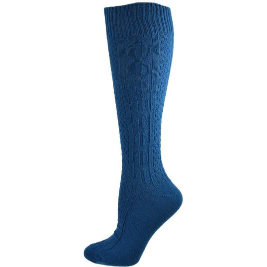 Classic Cable Knit Acrylic Knee High Socks 3 Pair Packs