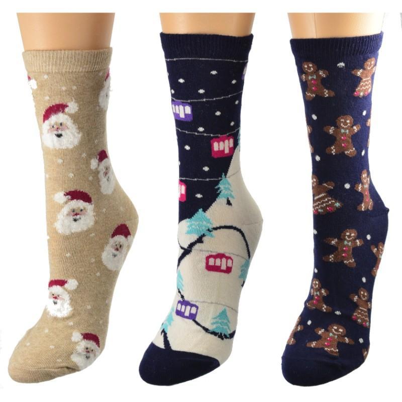 Holiday Theme Novelty Cotton Crew Socks