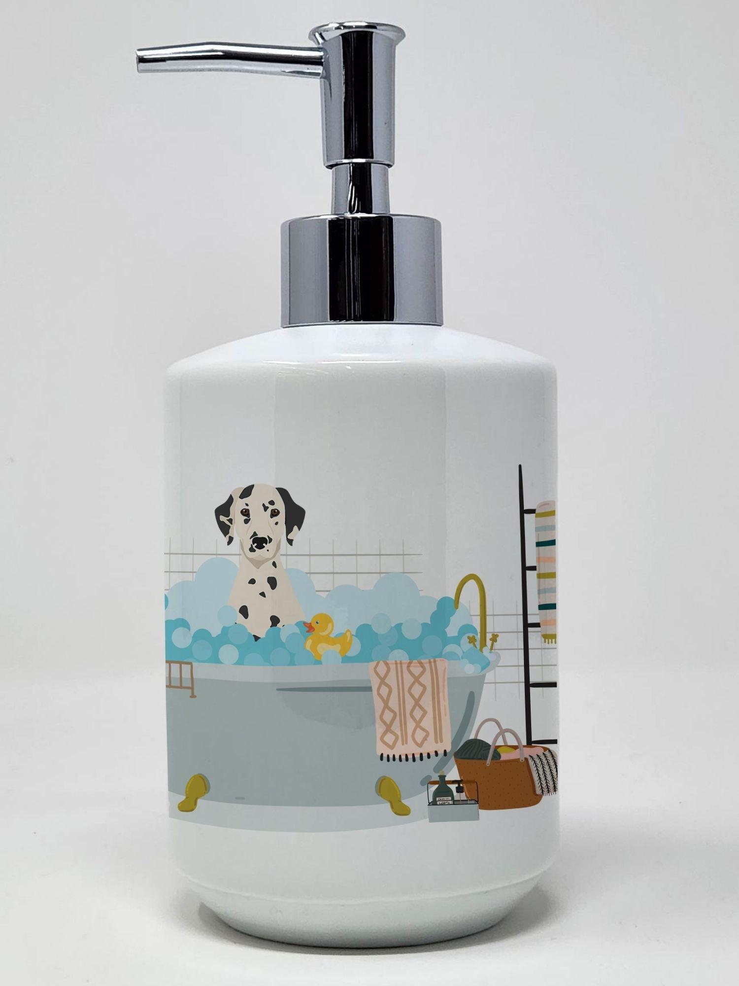 Dalmatian Ceramic Soap Dispenser Hand Soap Dispenser Pump Bottles for Bathroom Kitchen, Empty Refillable Liquid Soap Container - Clothes For Her Online Store