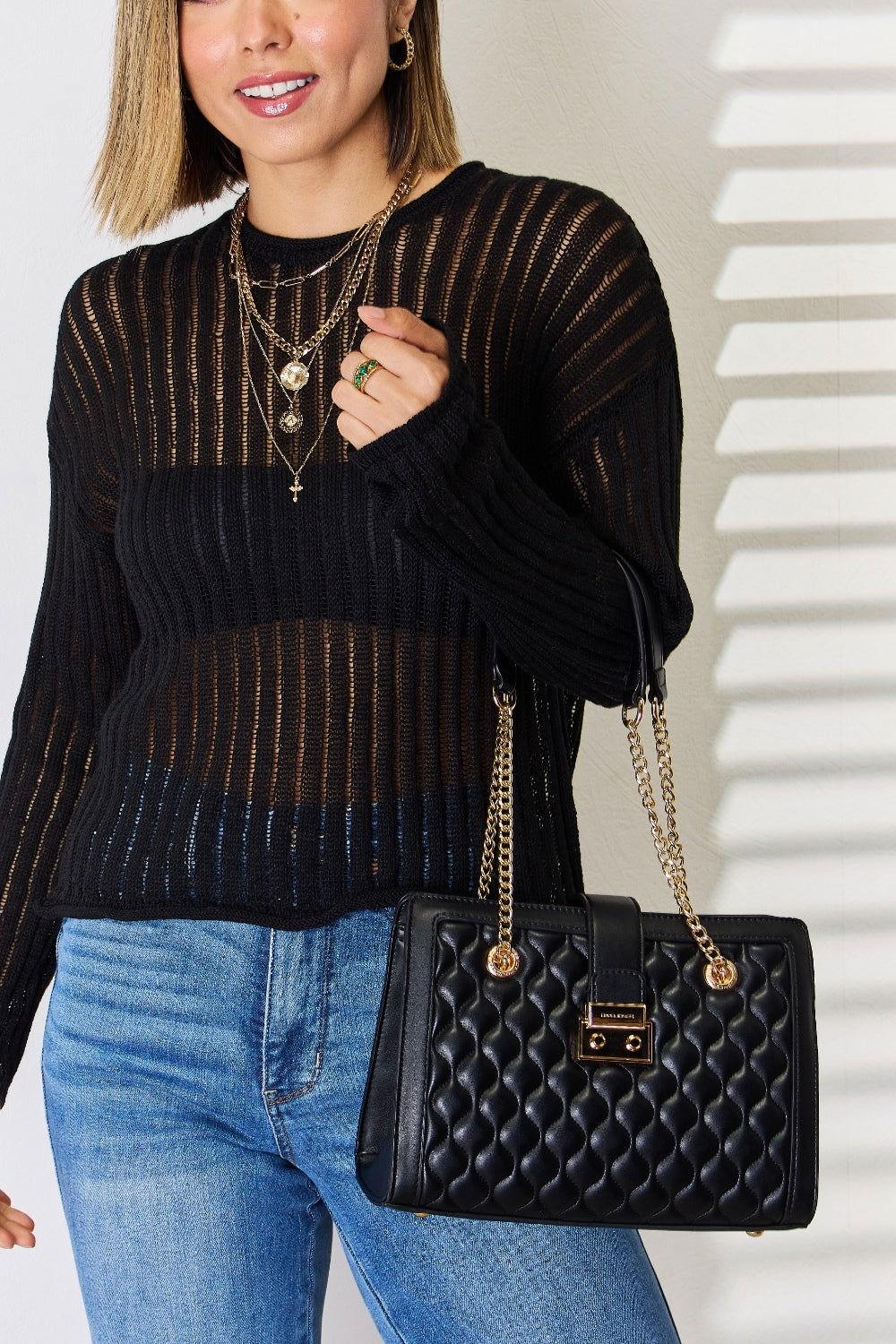 David Jones Quilted PU Leather Handbag - Clothes For Her Online Store