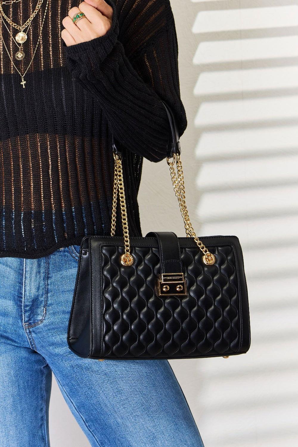 David Jones Quilted PU Leather Handbag - Clothes For Her Online Store
