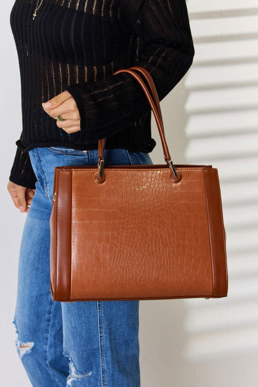 David Jones Texture PU Leather Handbag - Clothes For Her Online Store