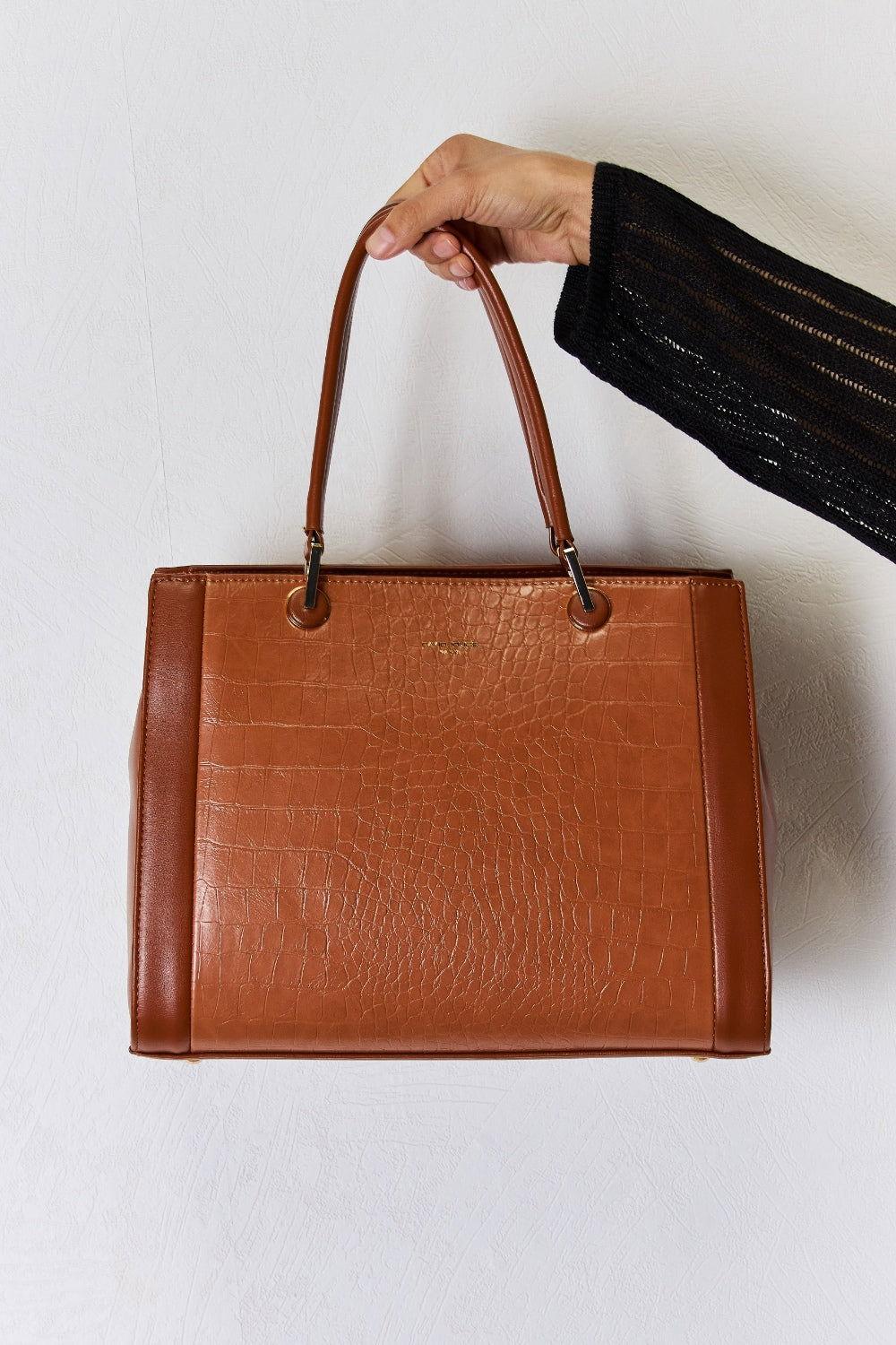 David Jones Texture PU Leather Handbag - Clothes For Her Online Store