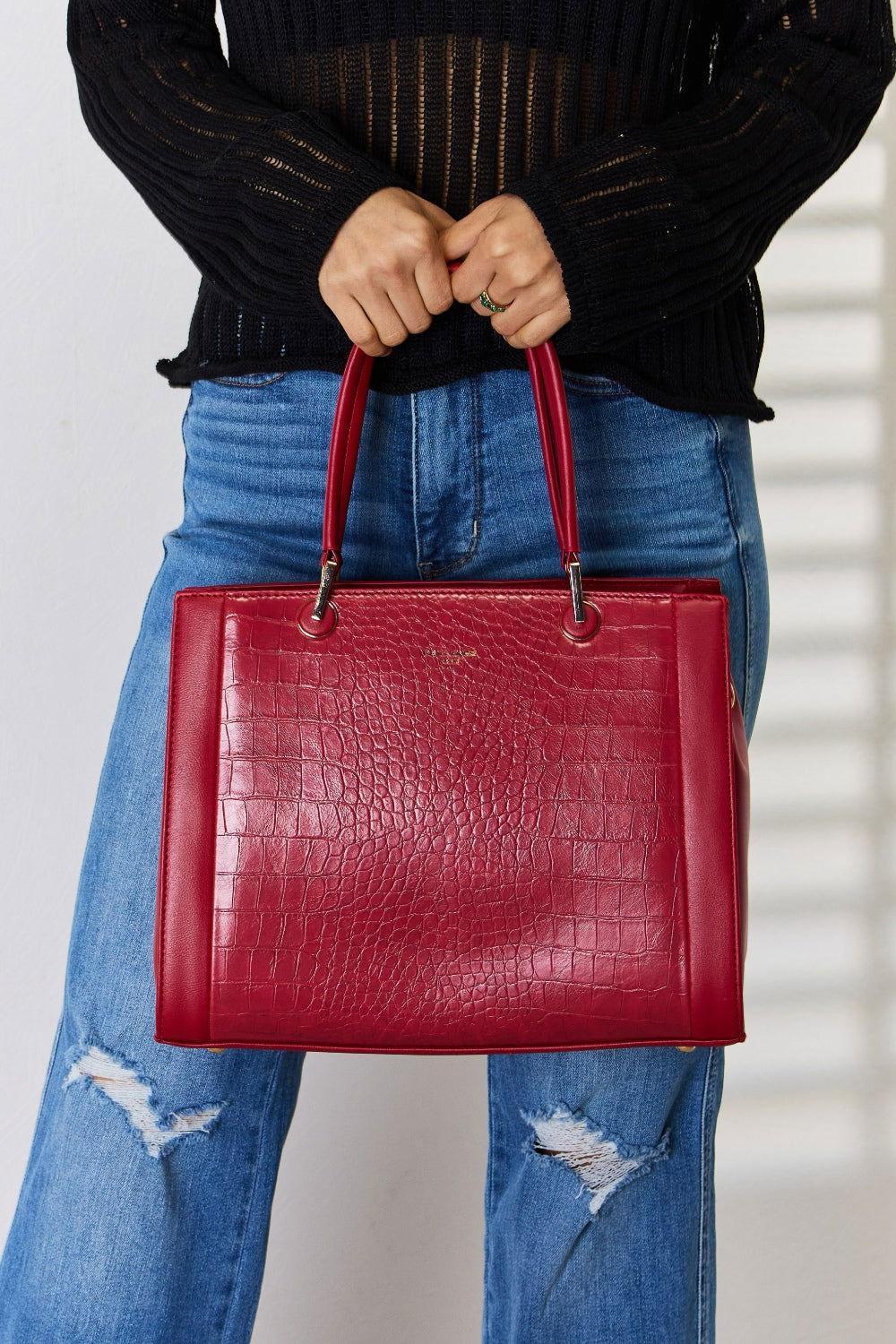 David Jones Texture PU Leather Handbag - Clothes For Her Online Store