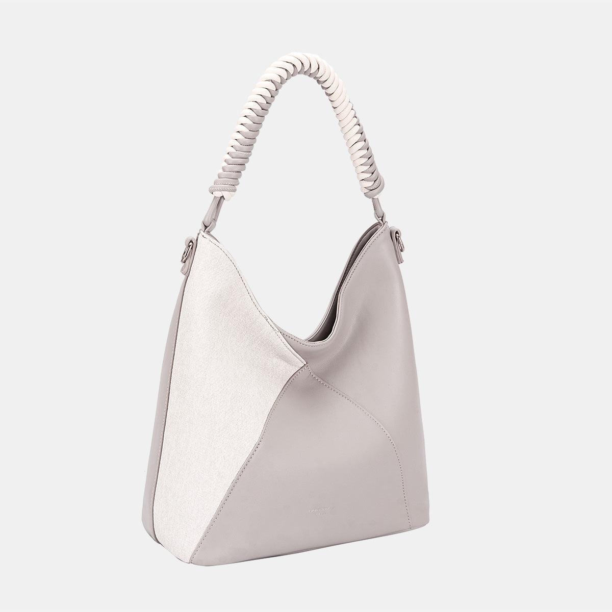 David Jones Woven Handle PU Leather Handbag - Clothes For Her Online Store