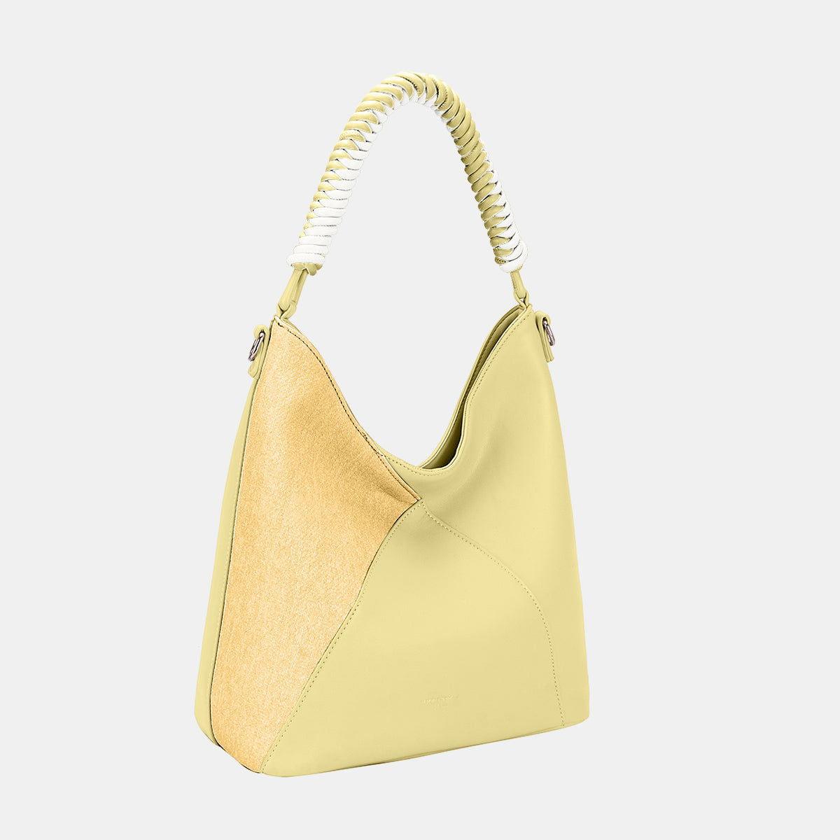 David Jones Woven Handle PU Leather Handbag - Clothes For Her Online Store
