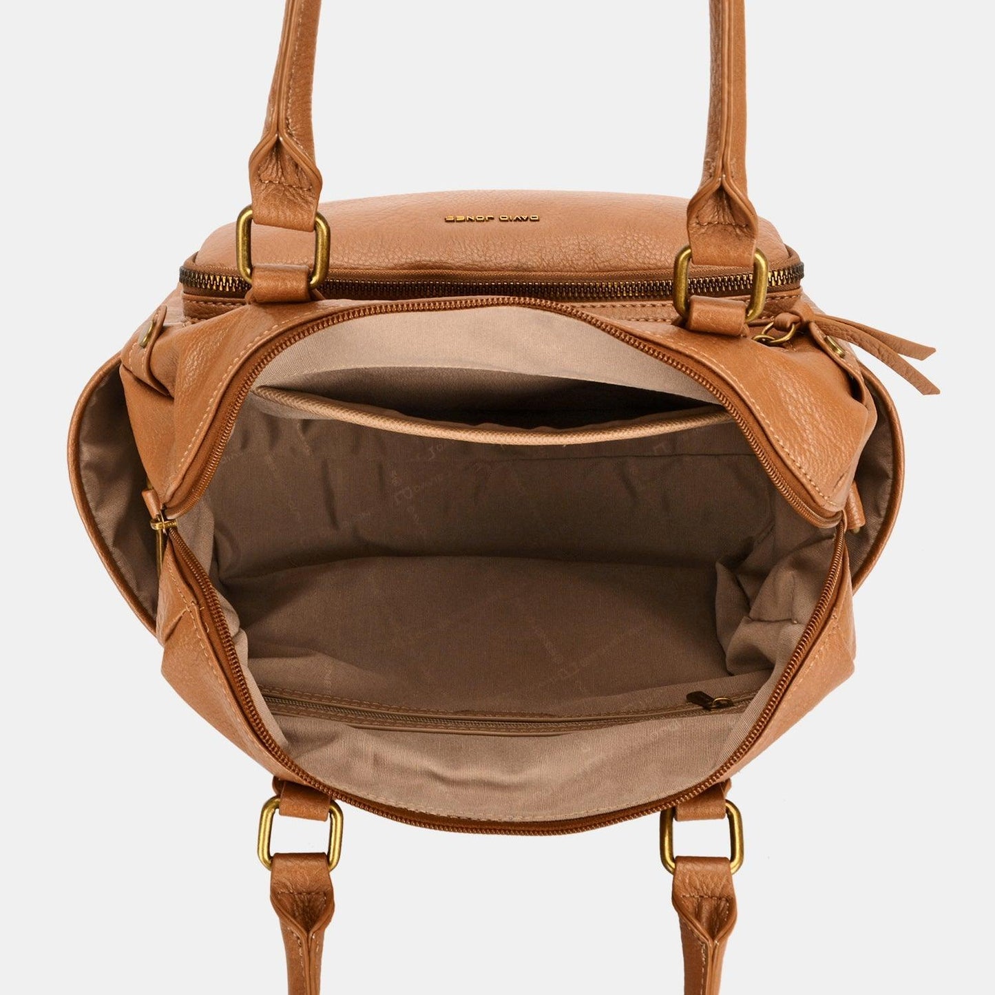 David Jones Zipper PU Leather Handbag - Clothes For Her Online Store